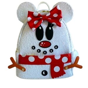Loungefly Mickey Mouse Disney Sequin Snowman Mini Backpack NEW